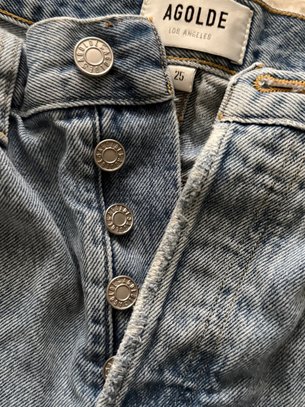 Agolde Parker long Distressed Denim Cutoff Shorts